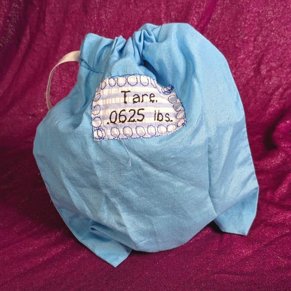 Blue bulk bin tare reusable produce bag